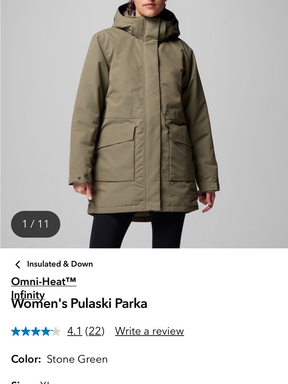 Columbia Women's Pulaski Parka - Stone Green